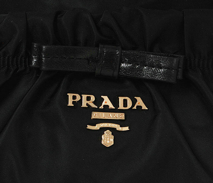 2014 Prada fabric shoulder bag BN1560 black - Click Image to Close